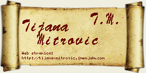 Tijana Mitrović vizit kartica